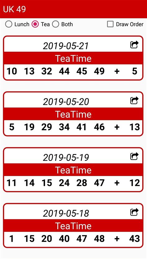 tea time result for yesterday|49s Teatime Results .